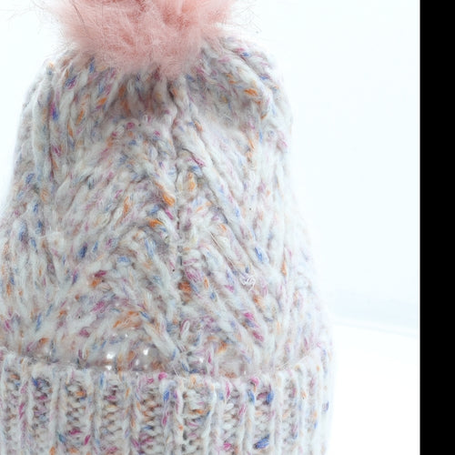 TU Girls Multicoloured Acrylic Bobble Hat Size S - Size 6-9 months
