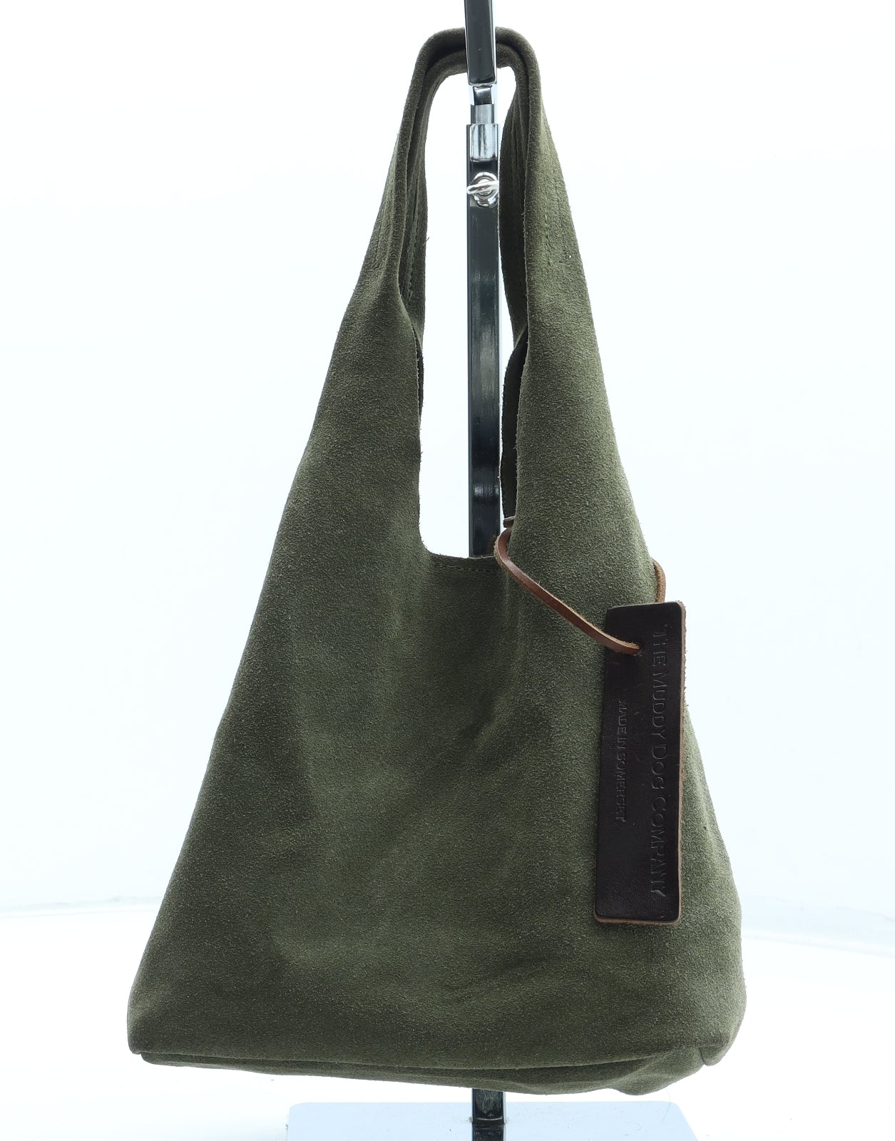 Preworn Womens Green Leather Shoulder Bag Size Small
