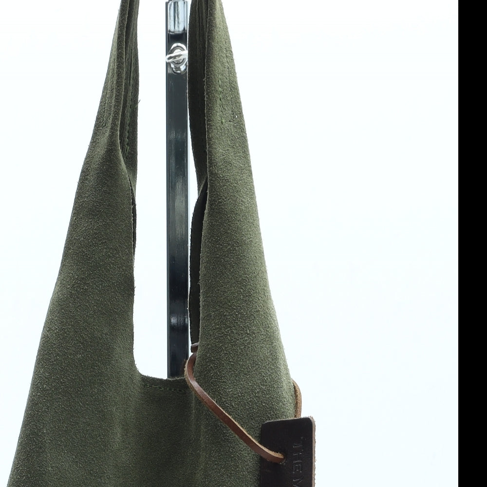 Preworn Womens Green Leather Shoulder Bag Size Small