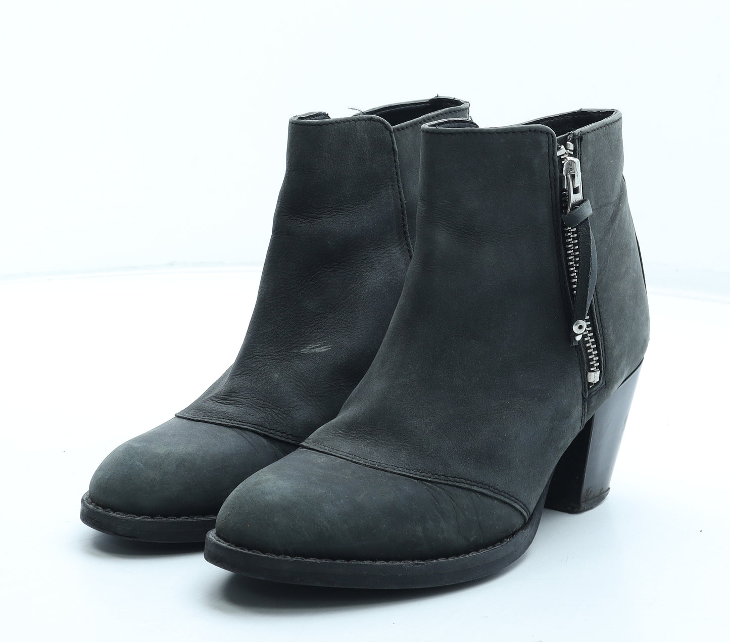 Topshop Womens Grey Polyurethane Bootie Boot UK
