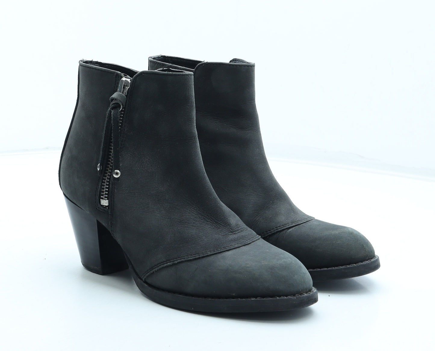 Topshop Womens Grey Polyurethane Bootie Boot UK