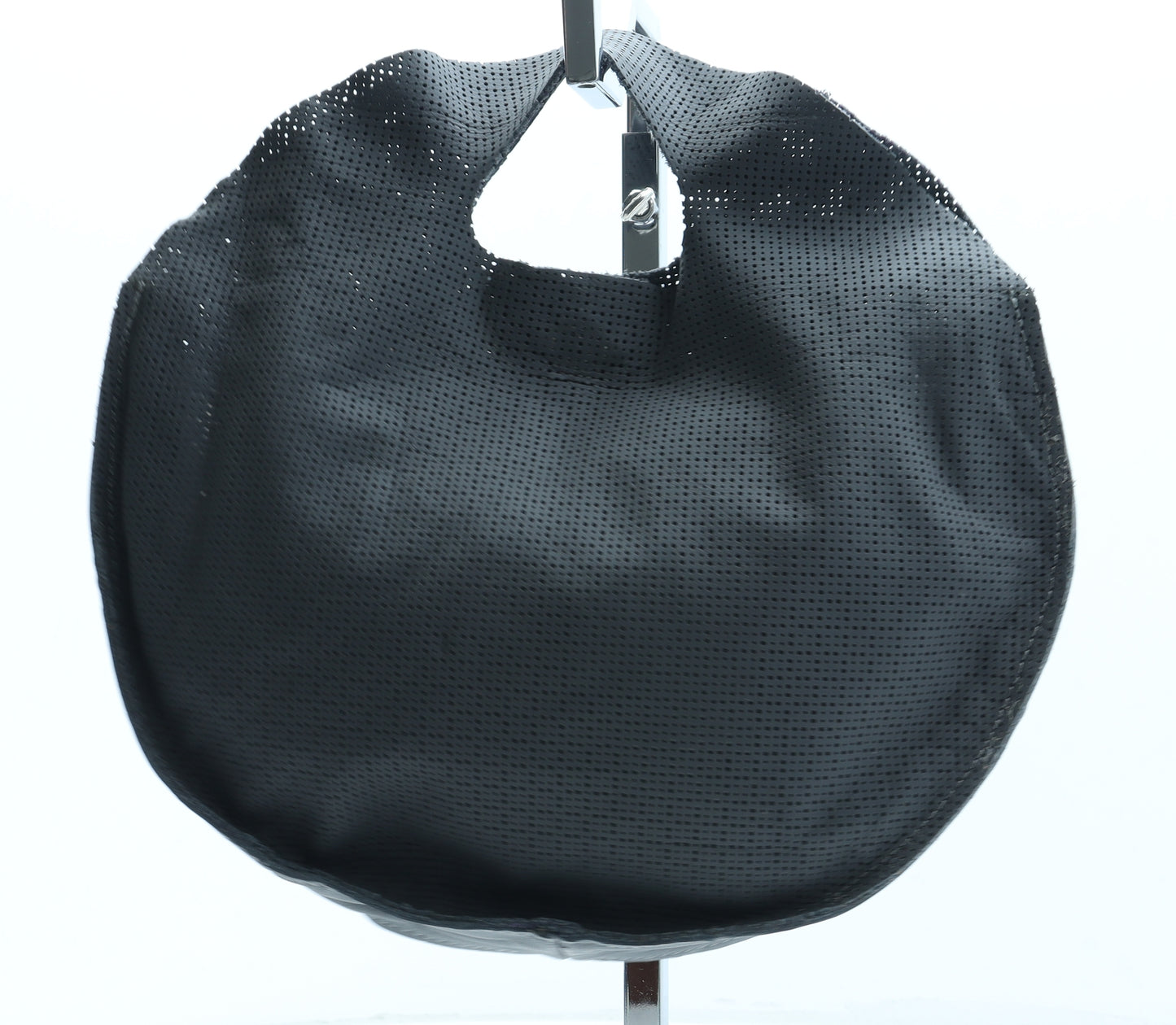 Preworn Womens Grey Leather Top Handle Bag Size Small