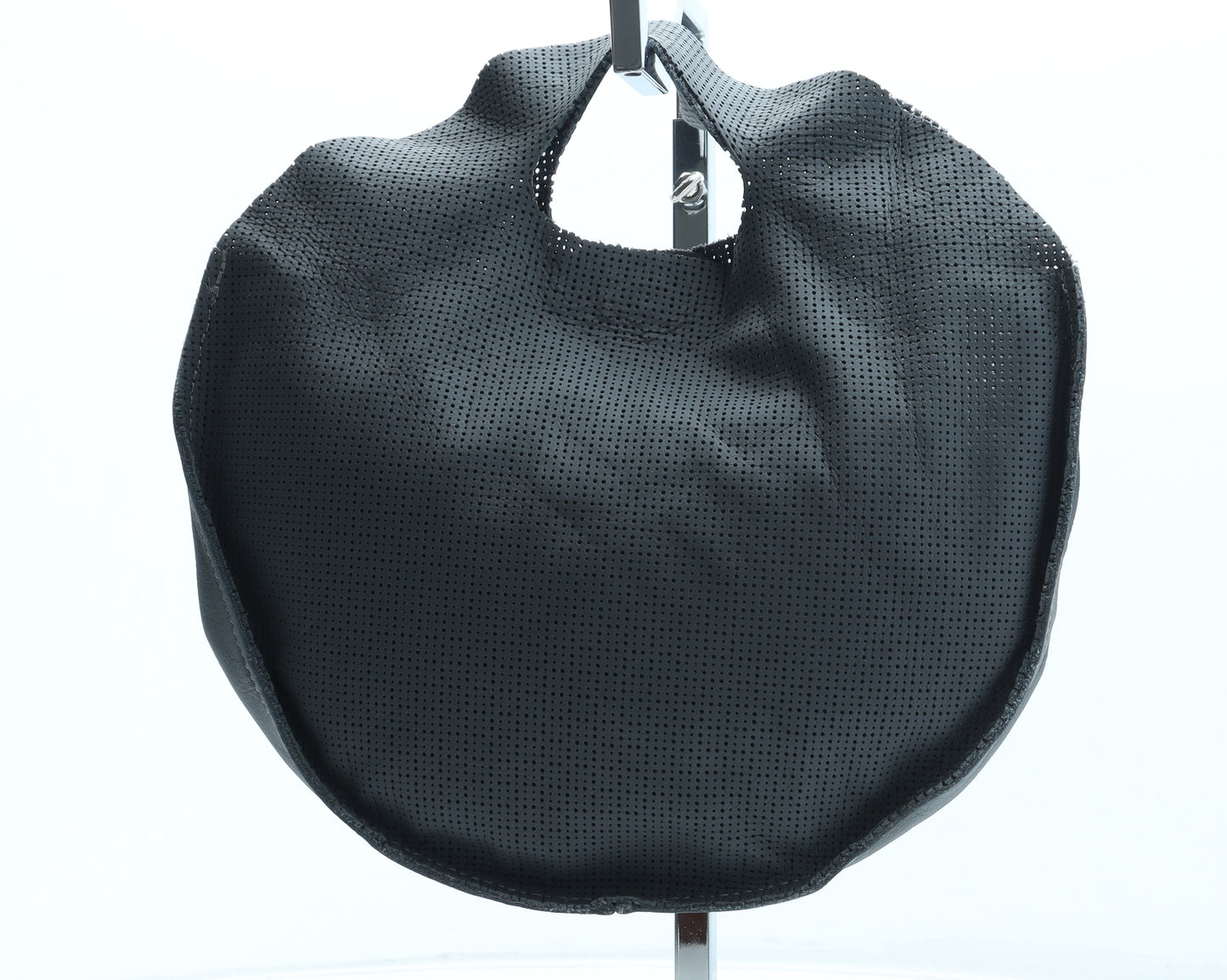 Preworn Womens Grey Leather Top Handle Bag Size Small