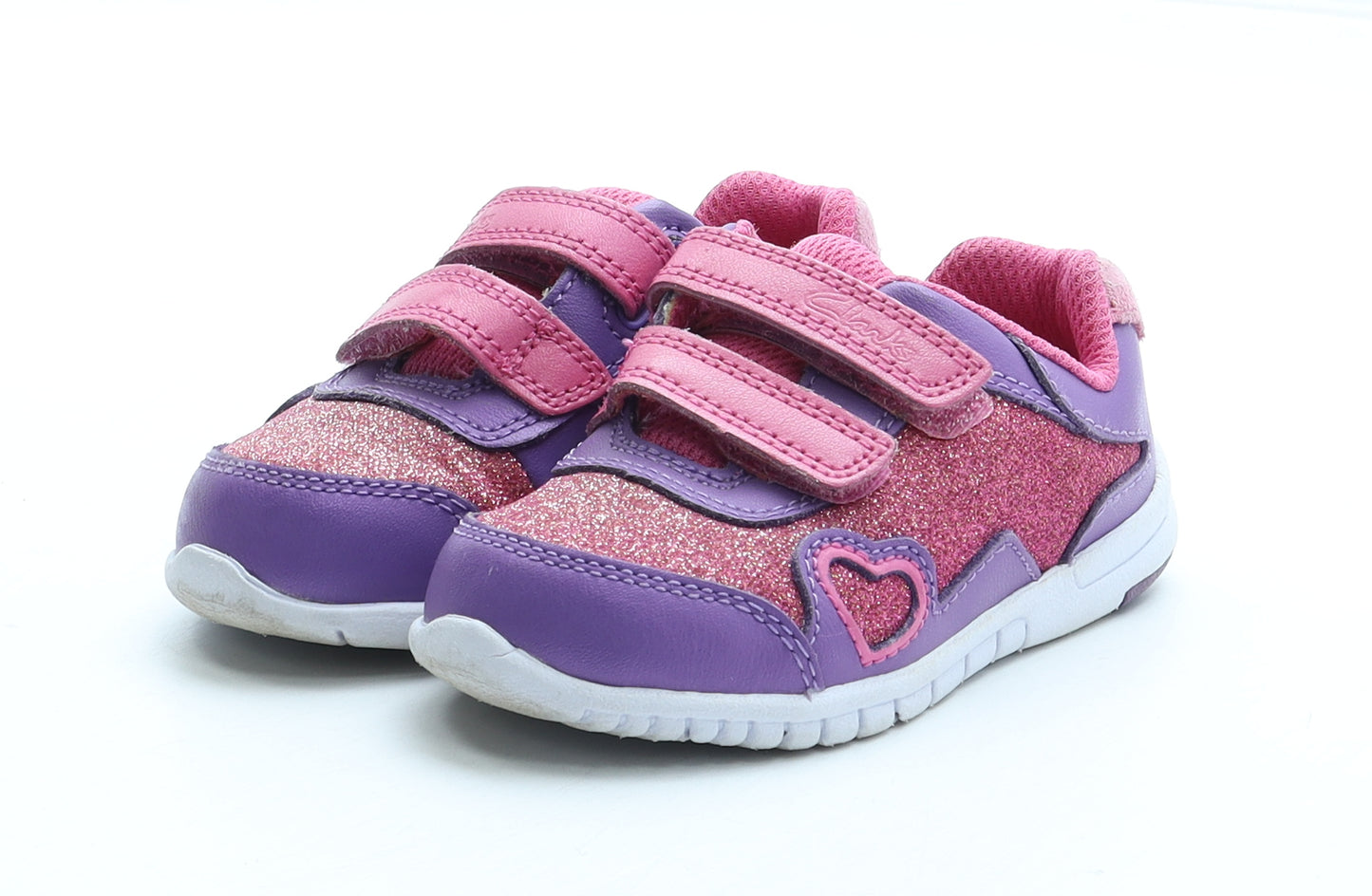 Clarks Girls Pink Polyester Trainer UK 5