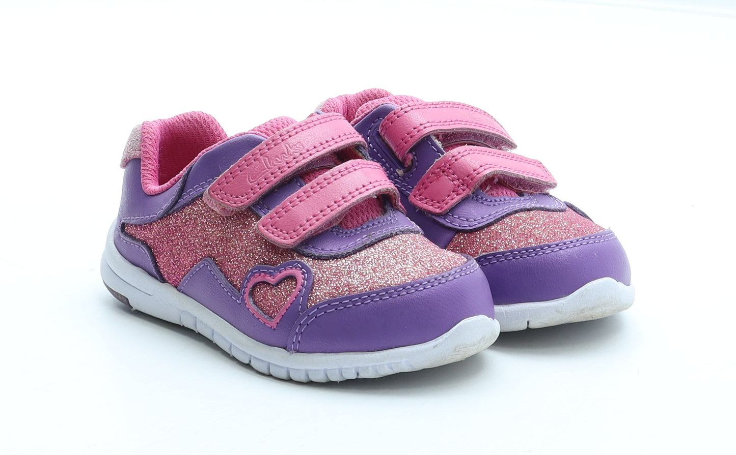 Clarks Girls Pink Polyester Trainer UK 5
