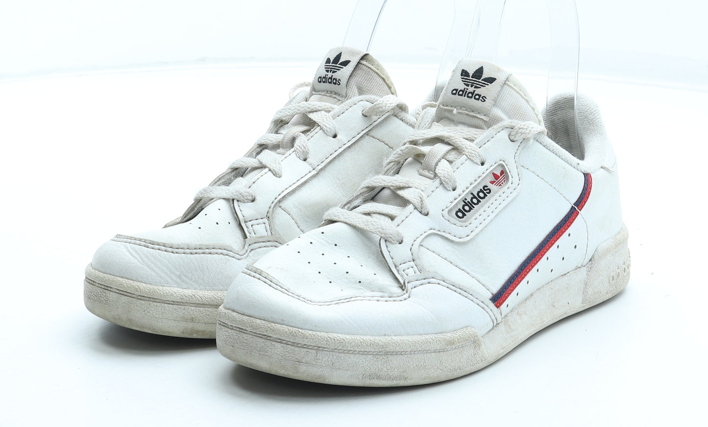 adidas Boys White Leather Trainer UK 1