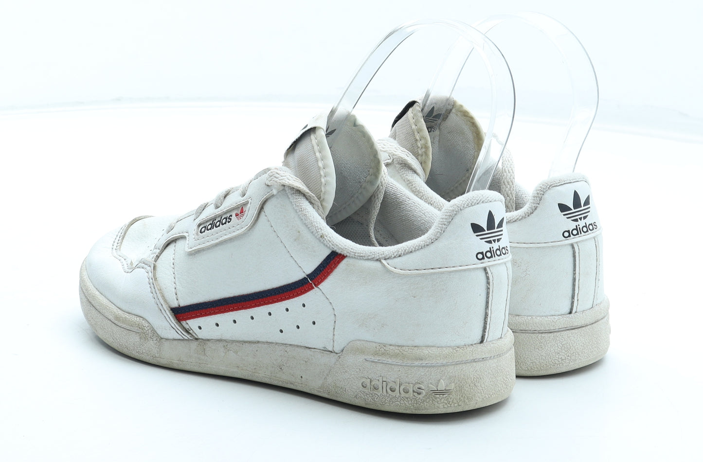 adidas Boys White Leather Trainer UK 1