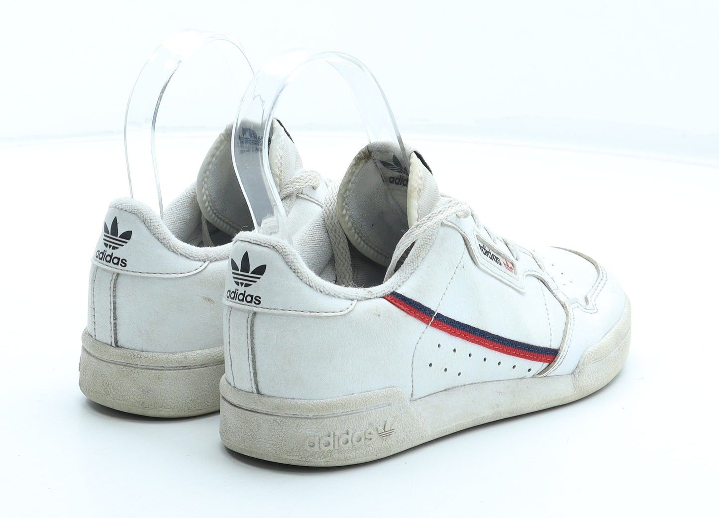 adidas Boys White Leather Trainer UK 1