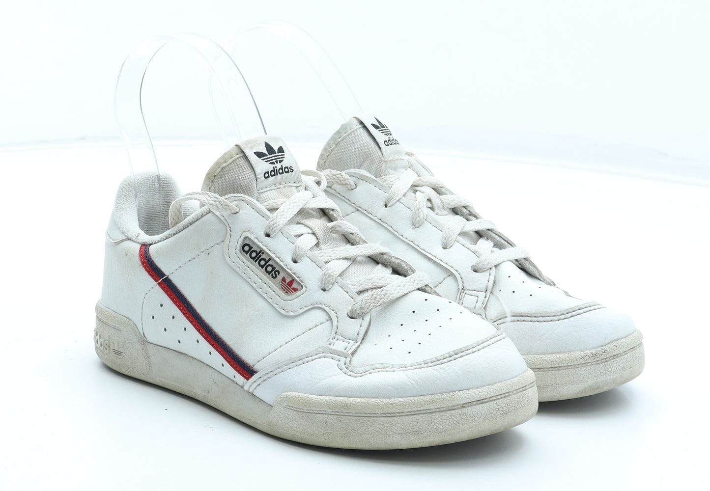 adidas Boys White Leather Trainer UK 1