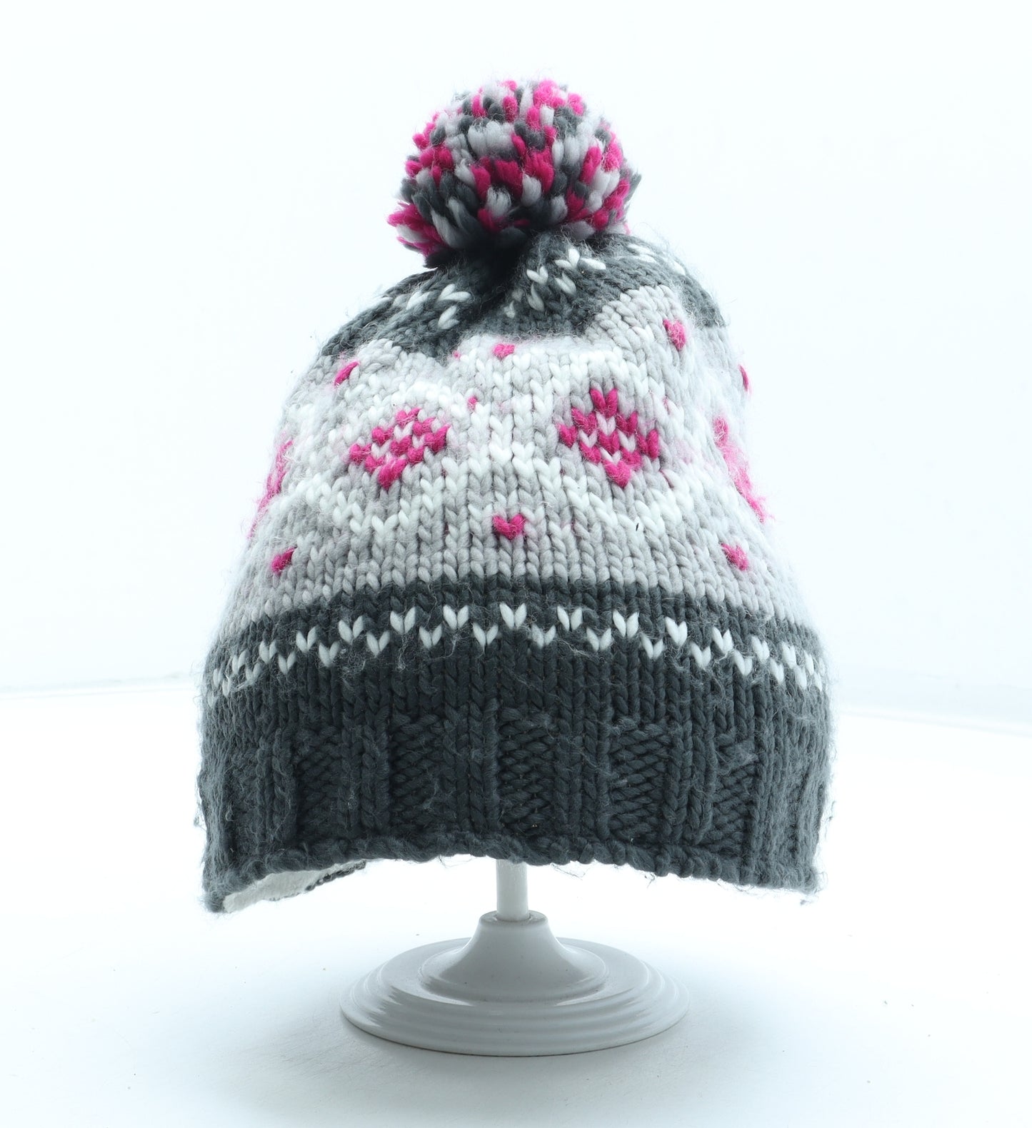 Golddigga Womens Multicoloured Fair Isle Acrylic Bobble Hat One Size