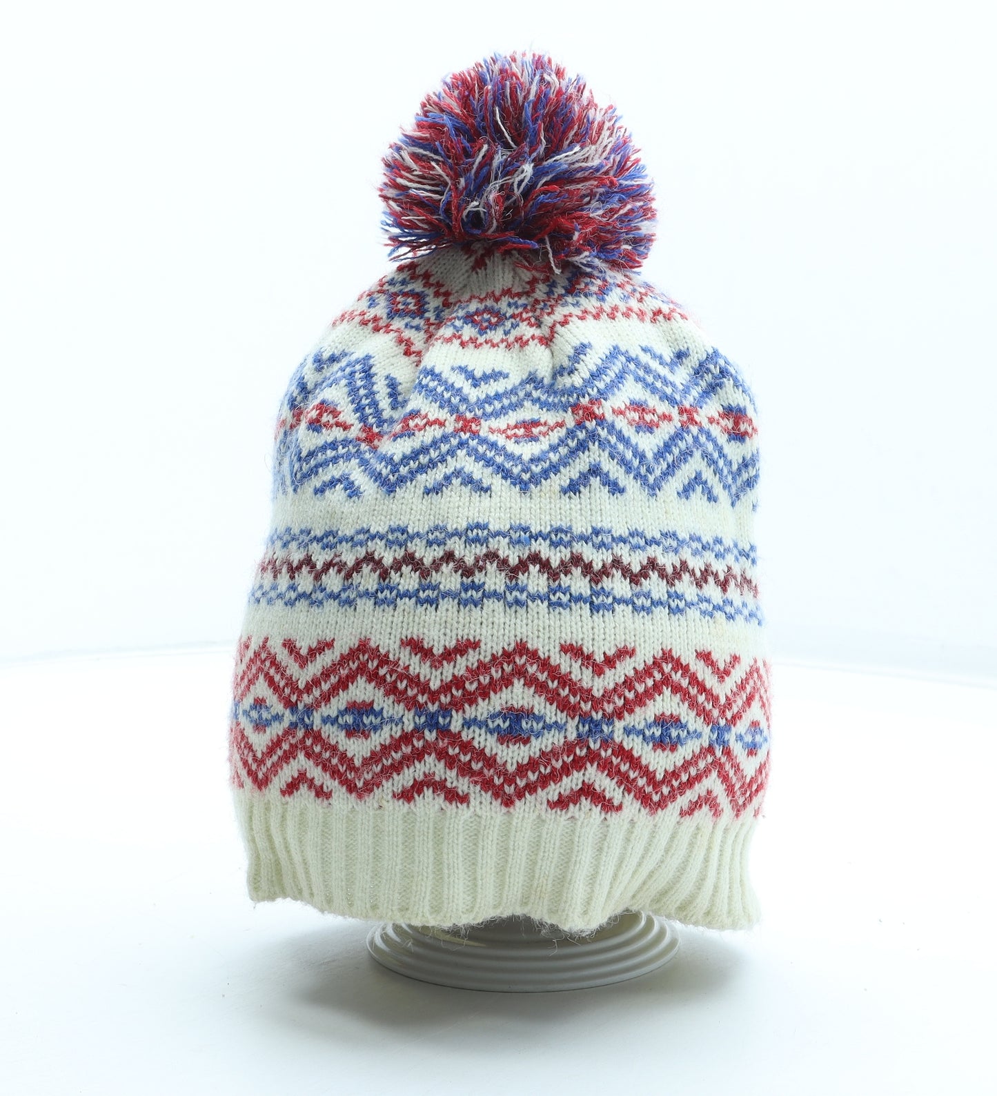 Preworn Mens Multicoloured Fair Isle Acrylic Winter Hat One Size