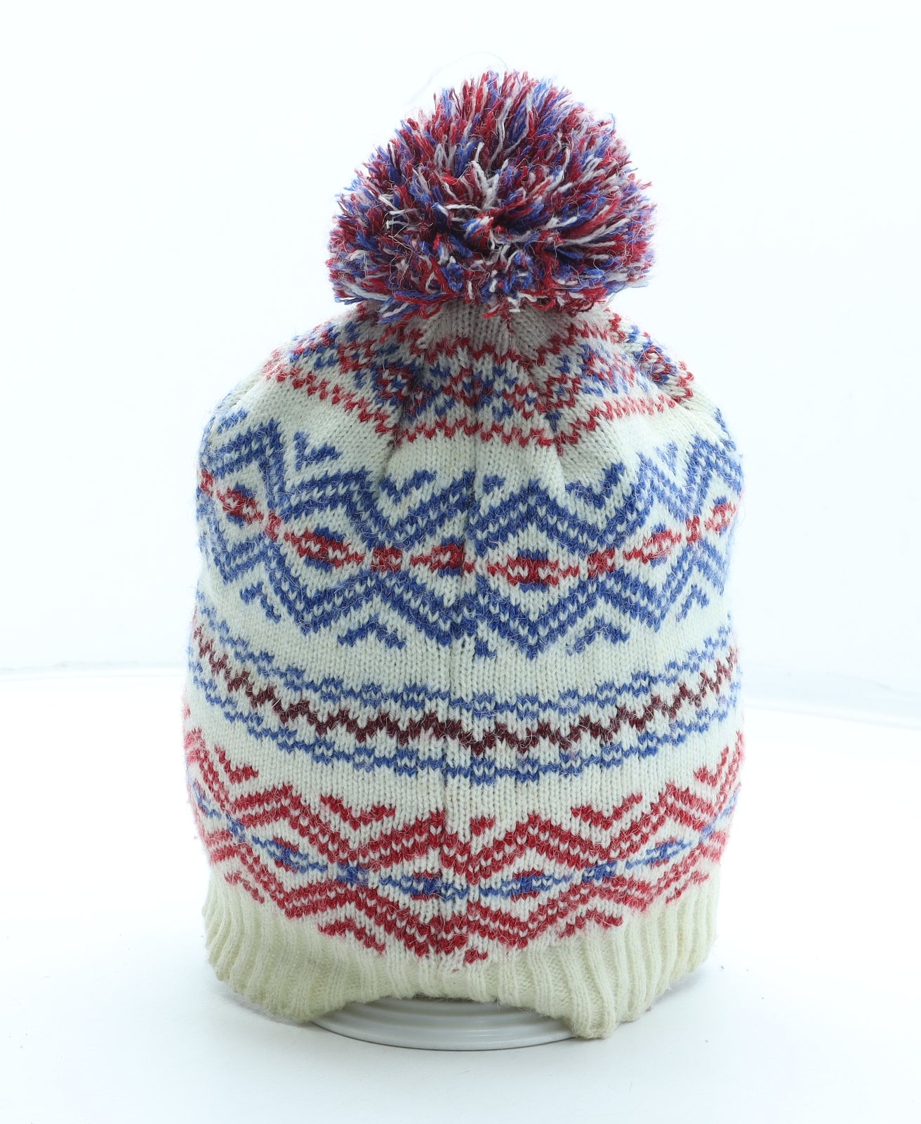 Preworn Mens Multicoloured Fair Isle Acrylic Winter Hat One Size