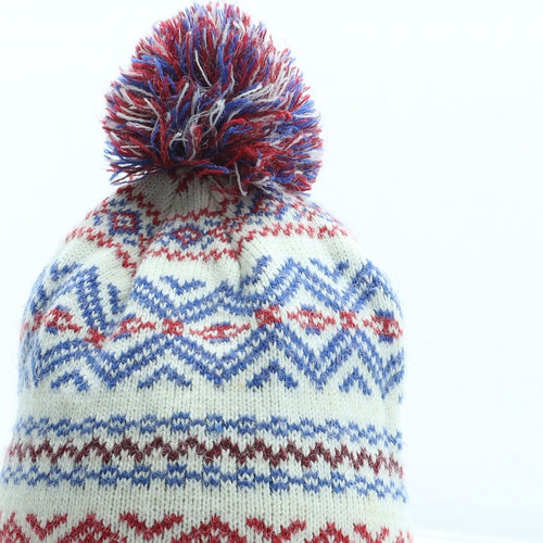 Preworn Mens Multicoloured Fair Isle Acrylic Winter Hat One Size