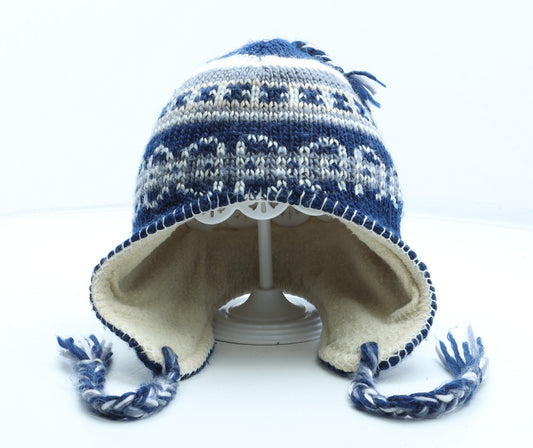 Preworn Boys Blue Fair Isle Acrylic Winter Hat Size S