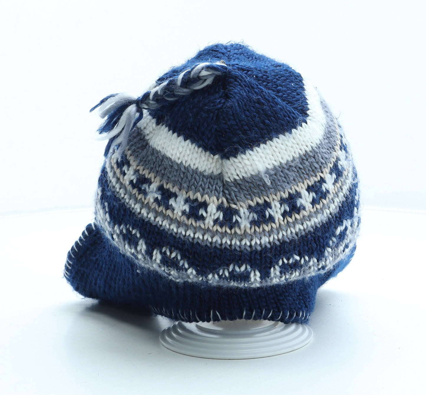 Preworn Boys Blue Fair Isle Acrylic Winter Hat Size S