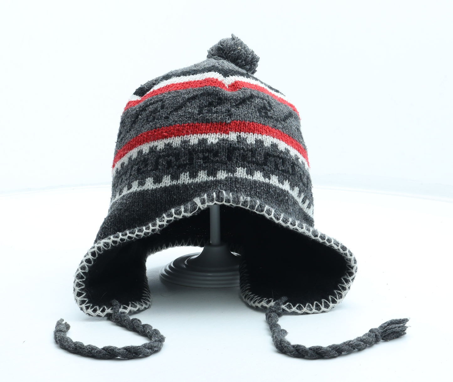 Preworn Mens Multicoloured Geometric Acrylic Winter Hat Size M