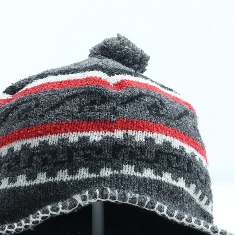 Preworn Mens Multicoloured Geometric Acrylic Winter Hat Size M