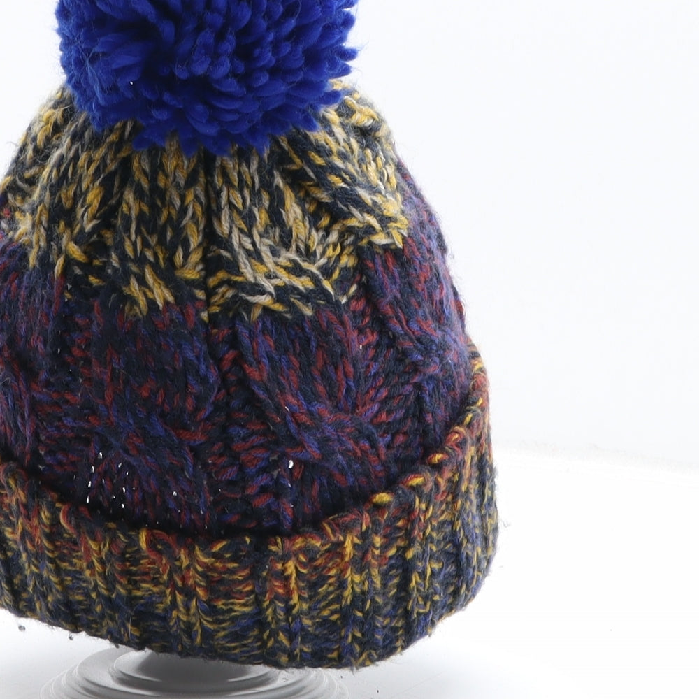 Preworn Womens Multicoloured Acrylic Bobble Hat One Size