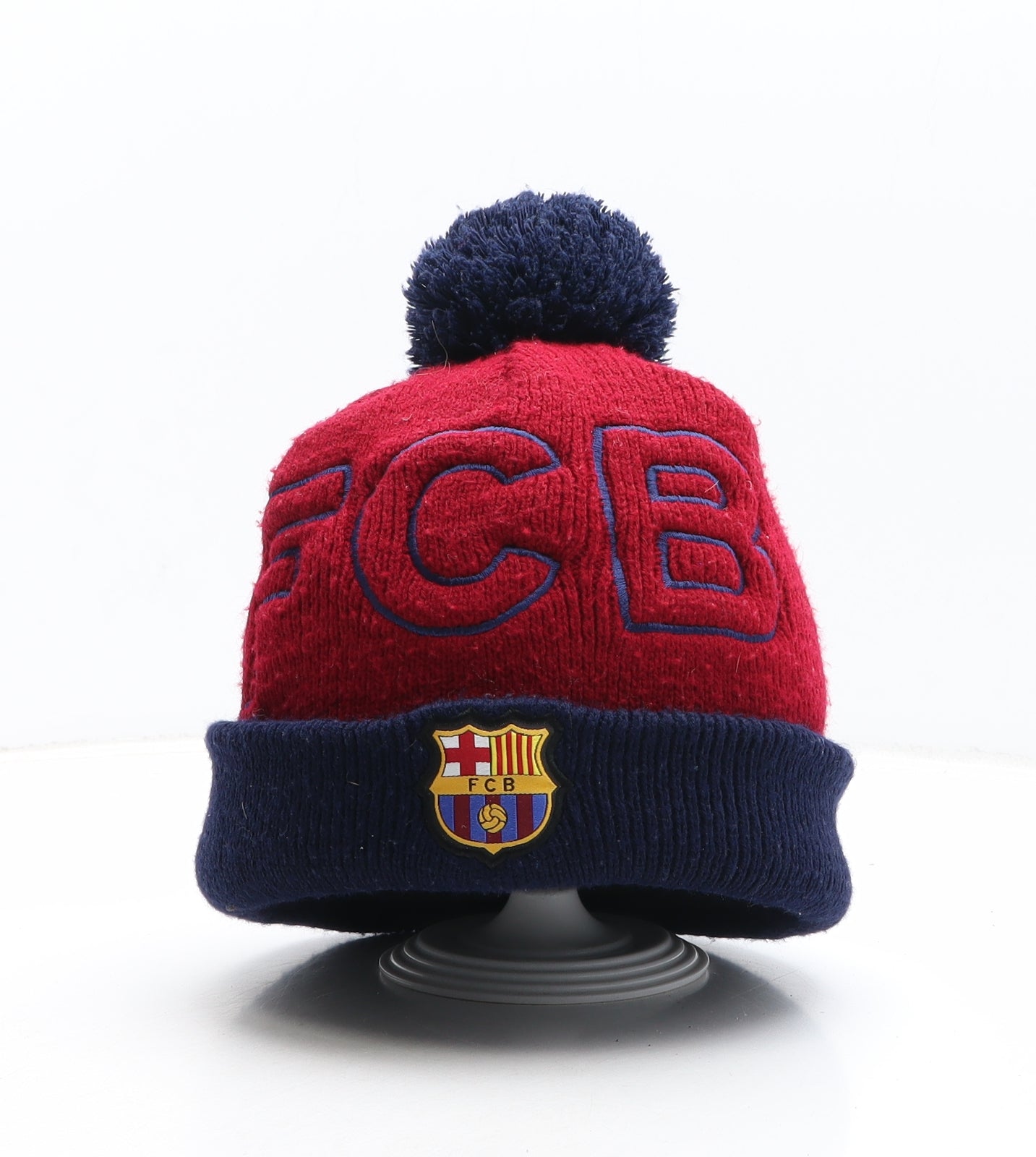 FC Barcelona Mens Blue Acrylic Winter Hat One Size