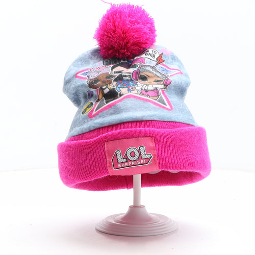 LOL Surprise Girls Pink Geometric Acrylic Bobble Hat One Size
