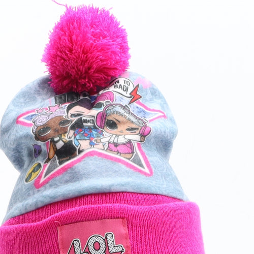 LOL Surprise Girls Pink Geometric Acrylic Bobble Hat One Size