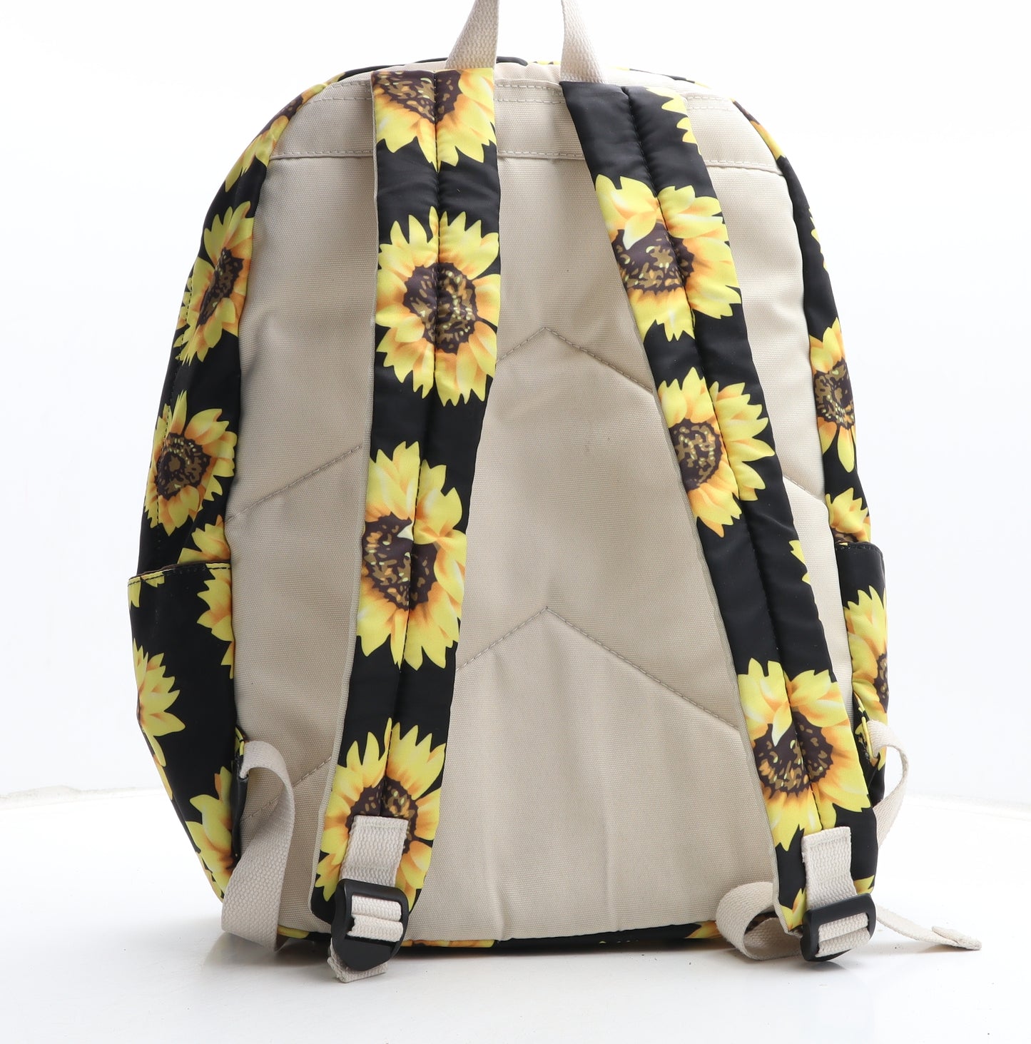 Preworn Womens Black Floral Polyester Backpack Size Large