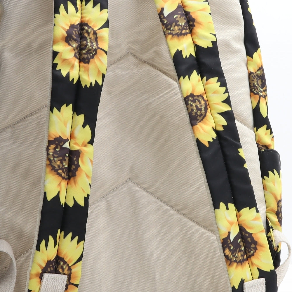 Preworn Womens Black Floral Polyester Backpack Size Large