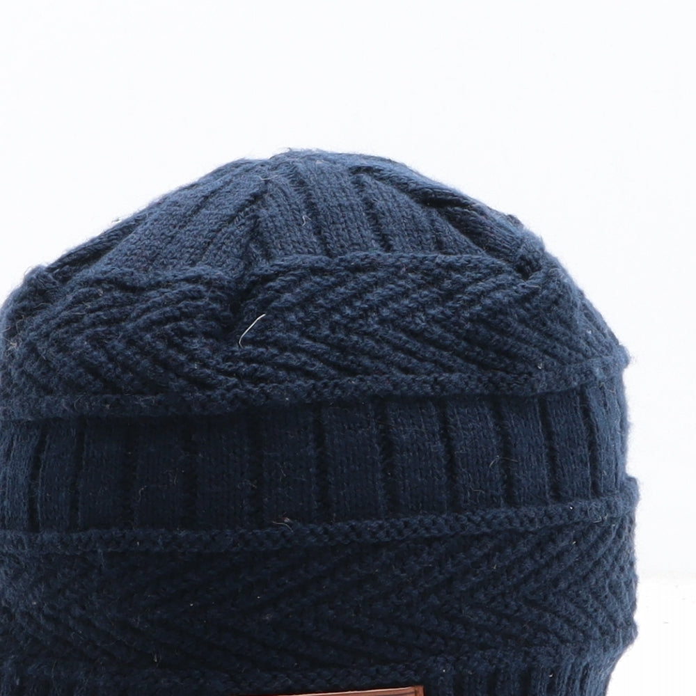 All-Match Womens Blue Acrylic Beanie One Size