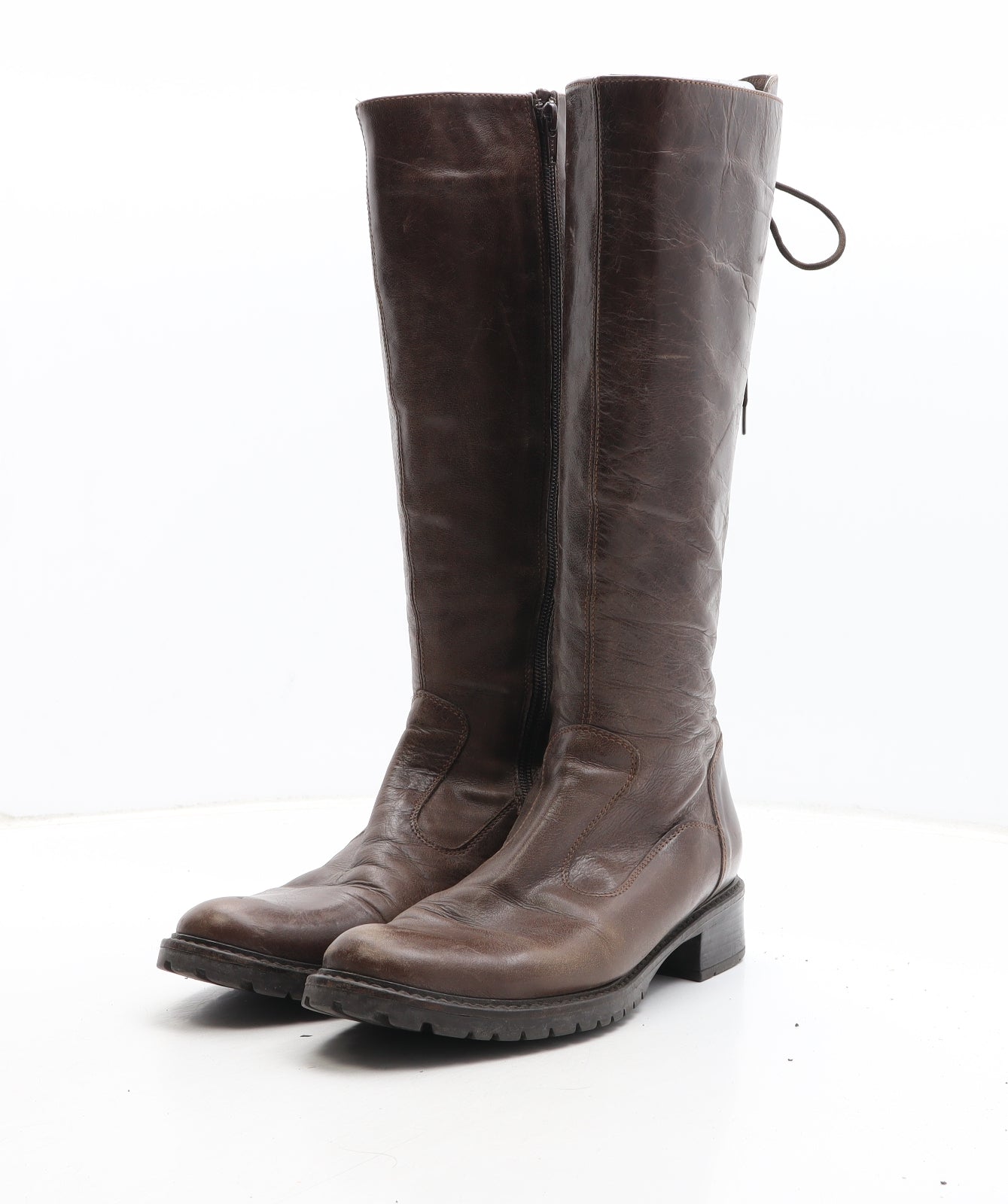 Preworn Womens Brown Synthetic Bootie Boot UK