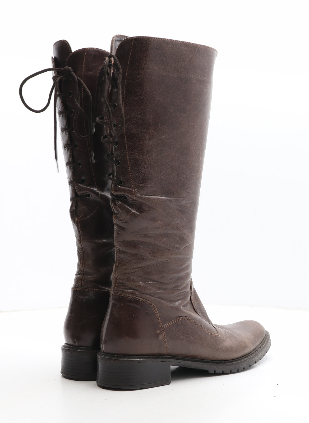 Preworn Womens Brown Synthetic Bootie Boot UK
