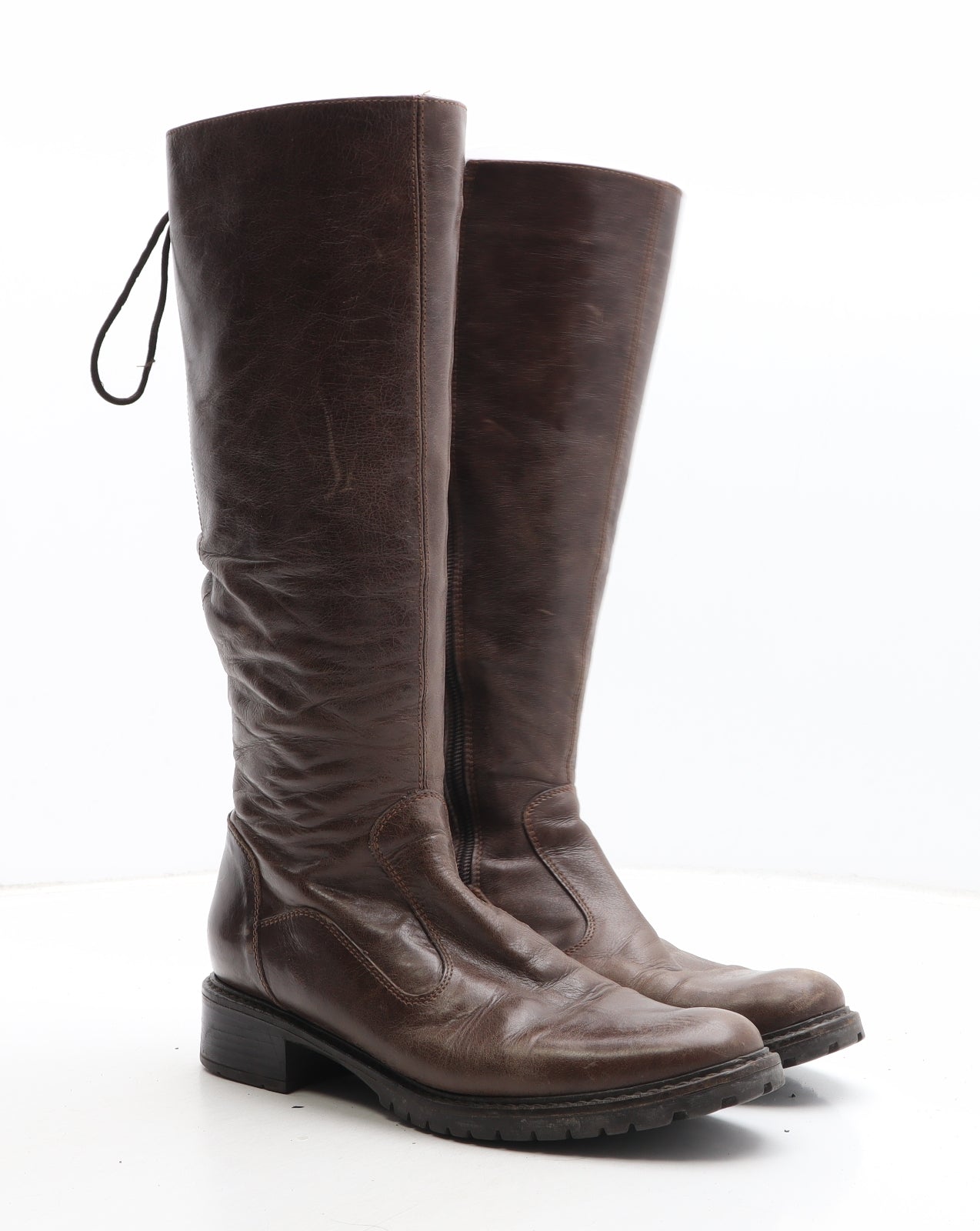 Preworn Womens Brown Synthetic Bootie Boot UK