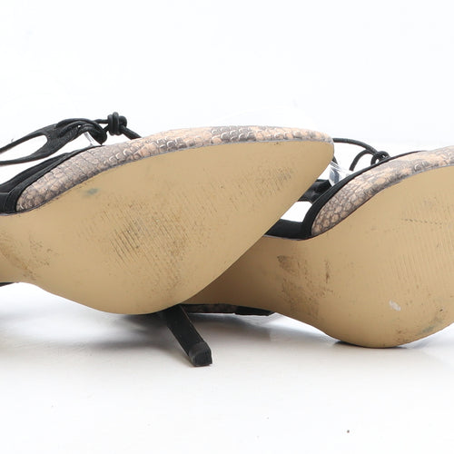 Atmosphere Womens Beige Animal Print Synthetic Strappy Heel UK - Snake Pattern