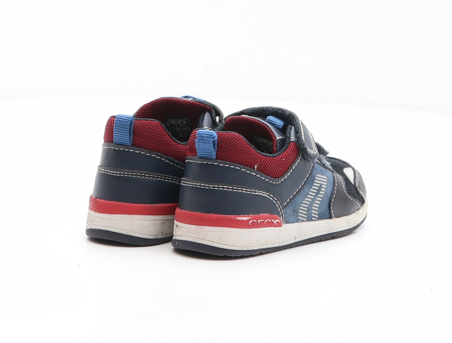 Geox Boys Blue Leather Trainer UK 5 22
