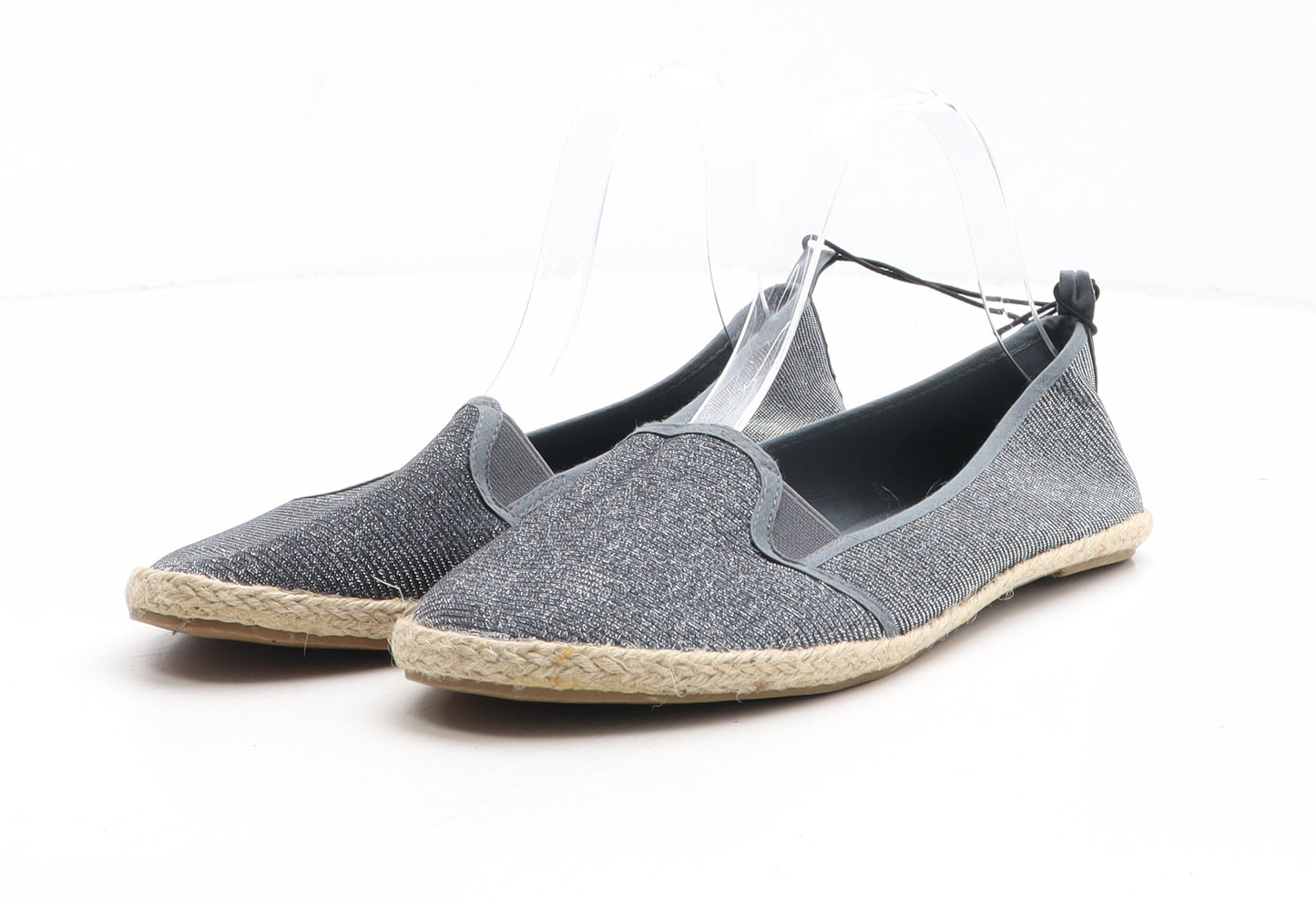 Primark Womens Grey Fabric Slip On Casual UK