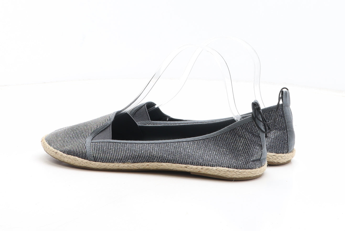Primark Womens Grey Fabric Slip On Casual UK