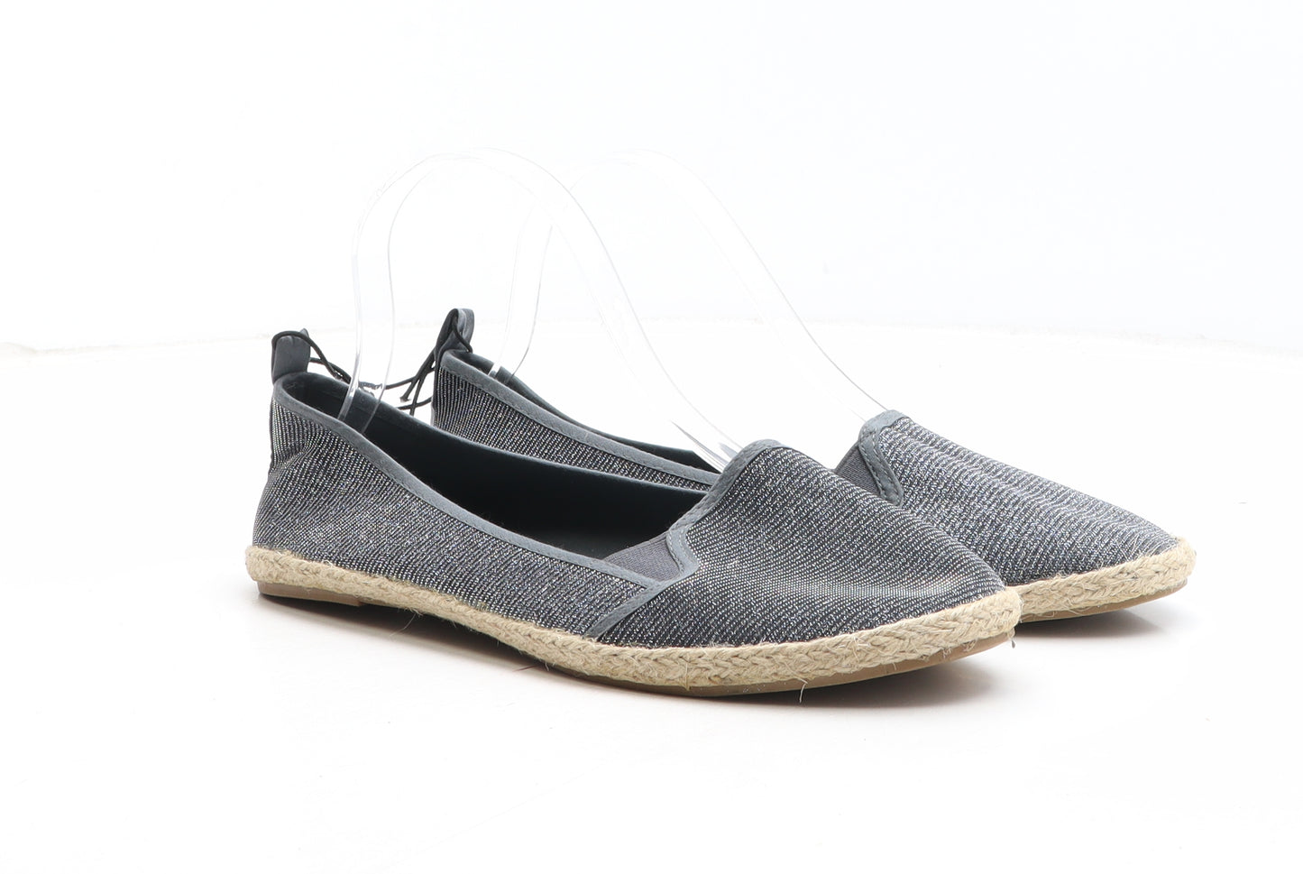 Primark Womens Grey Fabric Slip On Casual UK