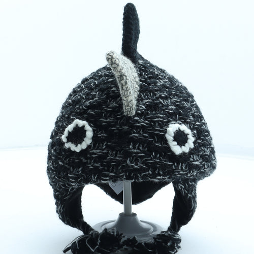 NEXT Boys Black Acrylic Beanie Size S - Dinosaur Size 1-2 years