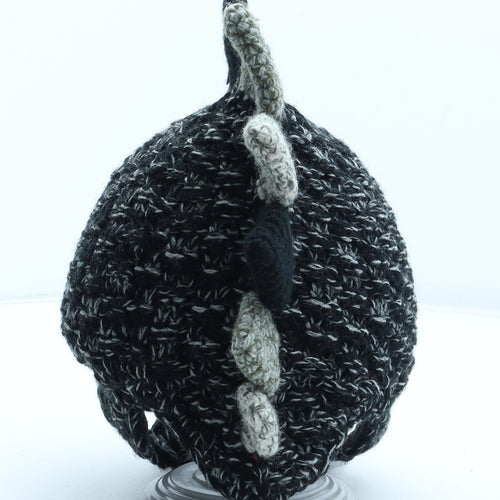 NEXT Boys Black Acrylic Beanie Size S - Dinosaur Size 1-2 years