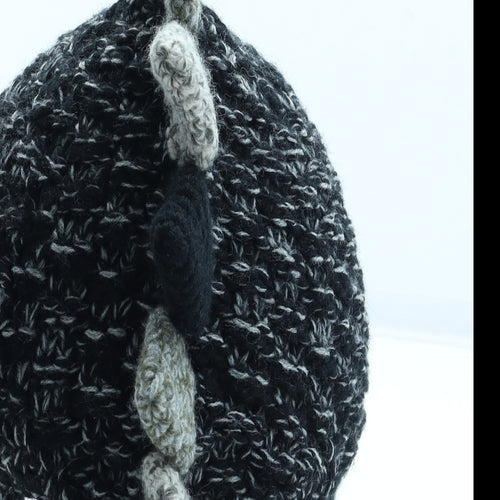 NEXT Boys Black Acrylic Beanie Size S - Dinosaur Size 1-2 years