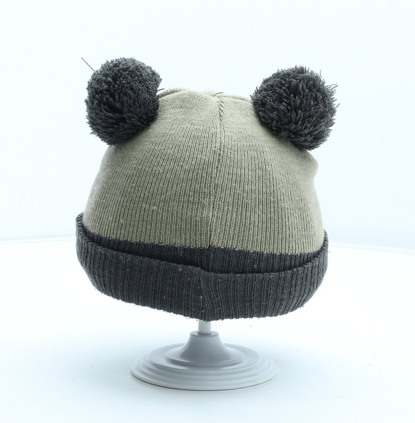 Disney Boys Beige Acrylic Bobble Hat Size S - Mickey Mouse