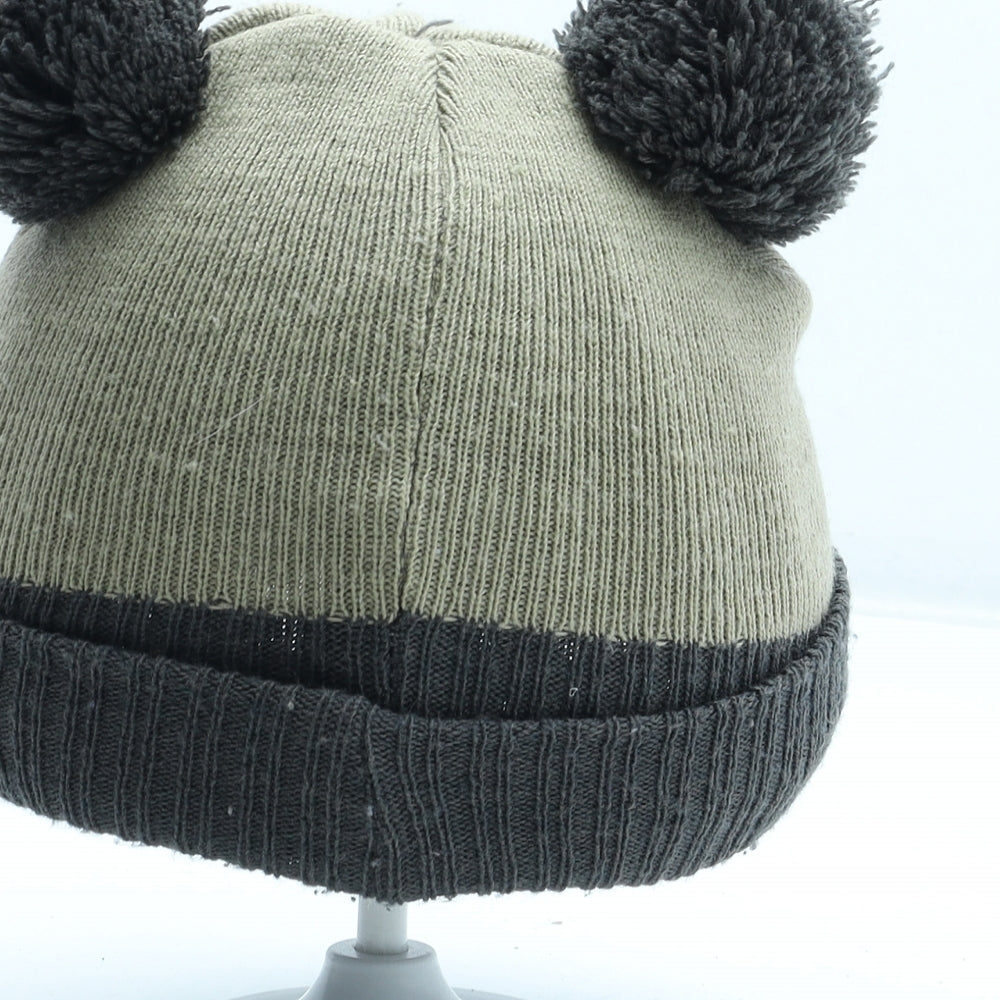 Disney Boys Beige Acrylic Bobble Hat Size S - Mickey Mouse