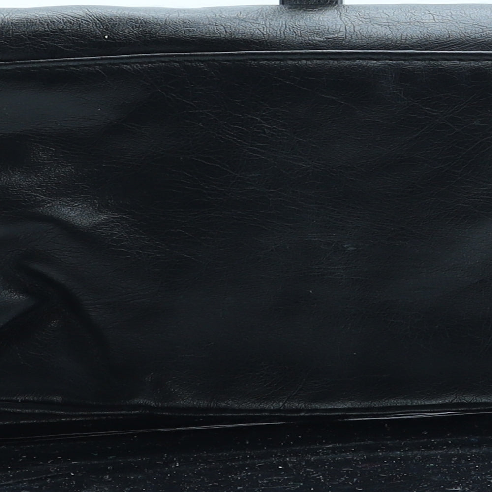 Preworn Womens Black Leather Bow Tie Wallet Size S - Heart Detail