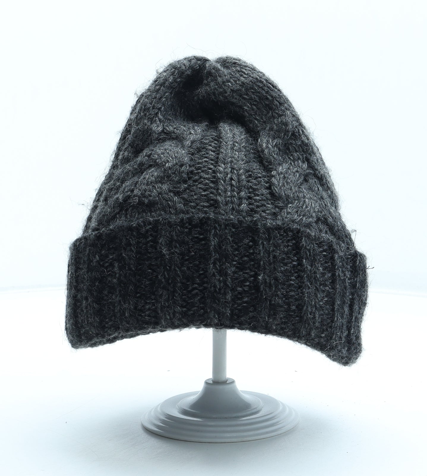 Preworn Womens Grey Acrylic Beanie One Size
