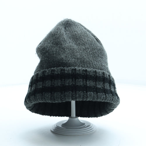 Maine Mens Grey Acrylic Beanie One Size