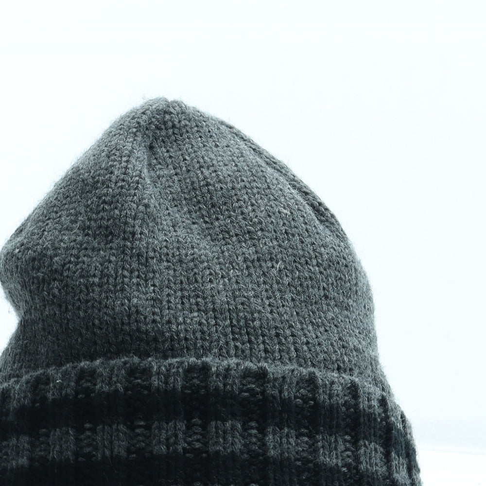 Maine Mens Grey Acrylic Beanie One Size