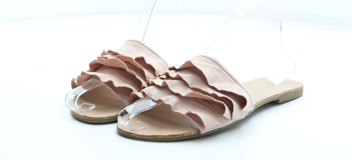 Primark Womens Pink Polyester Slip On Sandal UK