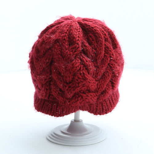 George Girls Red Acrylic Beanie Size S - Size 6-12 months