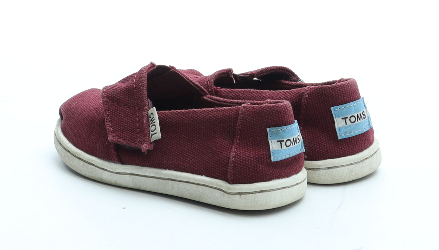 Toms Boys Red Polyester Trainer Casual UK 6 23