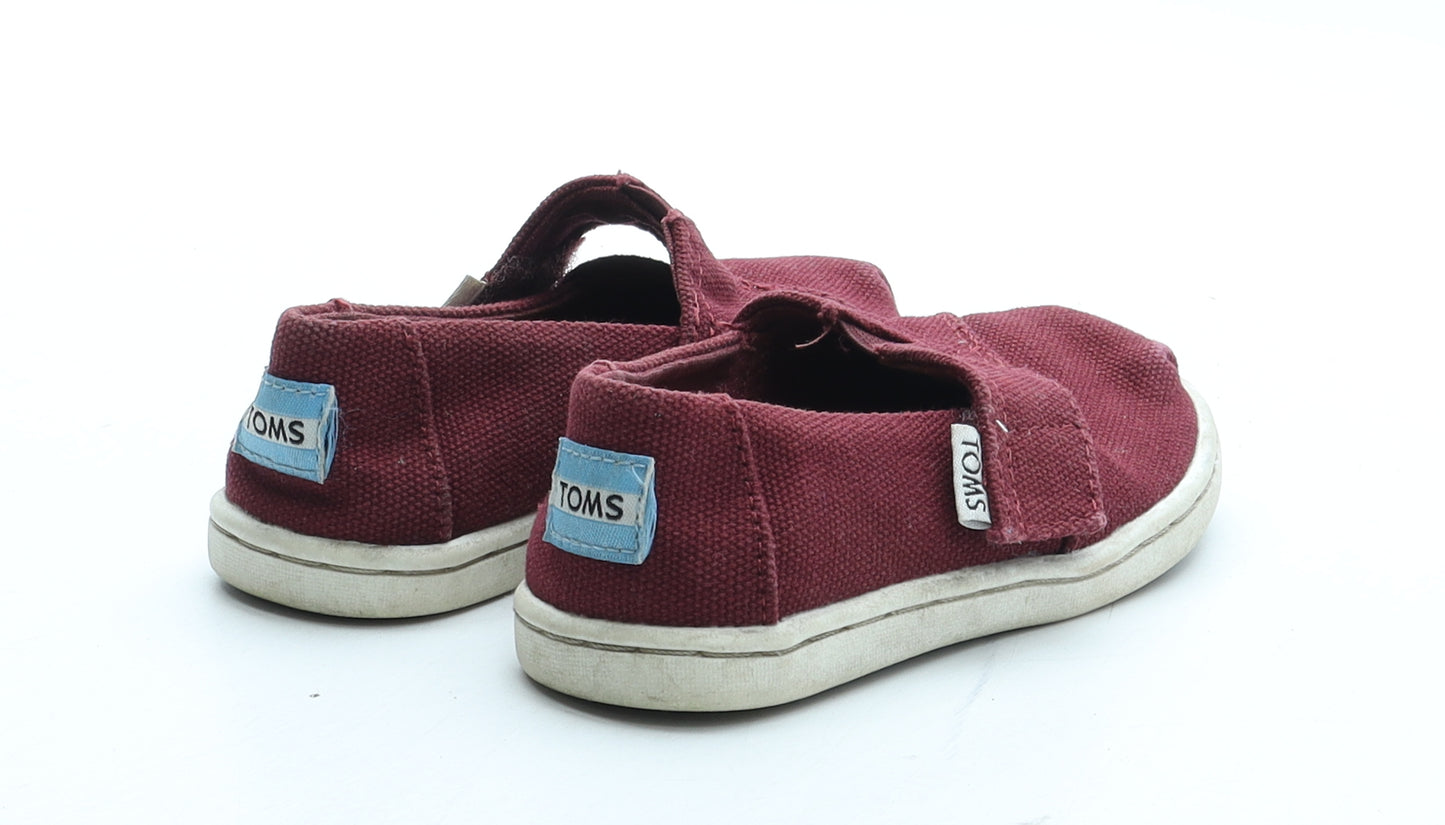 Toms Boys Red Polyester Trainer Casual UK 6 23