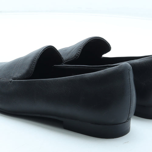 Marks and Spencer Womens Black Leather Slip On Casual UK - Wide Fit